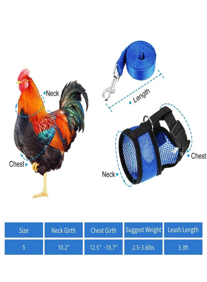 Arbootjin Chicken Harness (Medium, Blue) with Leash, Breathable, Adjustable, Comfortable for Chickens, Ducks, Geese, and Small Pets - Image 2